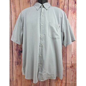 Huk Fishing Mens XL Short Sleeve Button-Down Shirt Light Gray Plaid